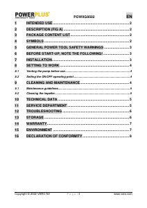 Handleiding Powerplus POWXG9502 Waterpomp
