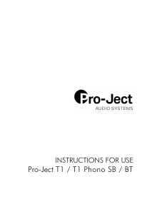 Handleiding Pro-Ject T1 Phono SB Platenspeler