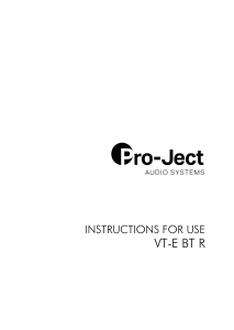 Handleiding Pro-Ject VT-E BT R Platenspeler