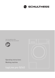 Manual Schulthess TopLine Pro 9240 Washing Machine