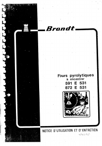 Mode d’emploi Brandt 591E531 Four