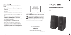 Manual Advent ASP20BK20 Speaker
