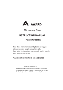 Manual Award MWOBI30S Microwave