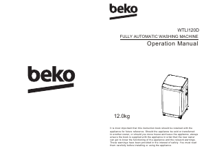 Manual BEKO WTLI120D Washing Machine