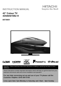 Handleiding Hitachi 43HAK6150U H LED televisie