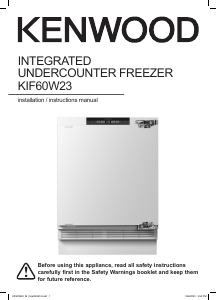 Manual Kenwood KIF60W23 Dishwasher