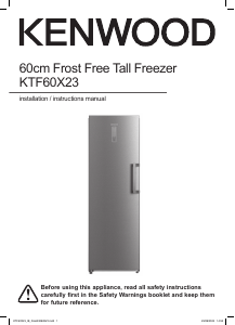 Manual Kenwood KTF60X23 Freezer