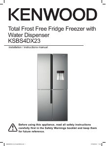 Manual Kenwood KSBS4DX23 Fridge-Freezer
