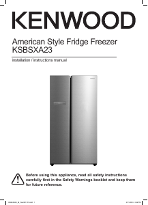 Manual Kenwood KSBSXA23 Fridge-Freezer