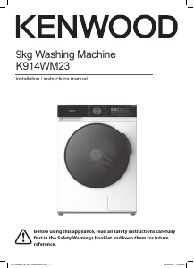 Manual Kenwood K914WM23 Washing Machine