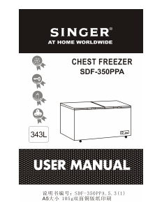 Manual Singer SDF-350PPA Freezer