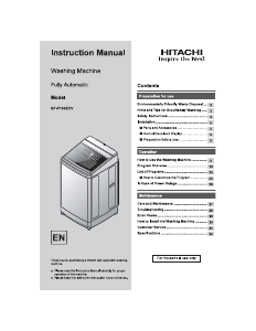 Manual Hitachi SF-P160ZCV Washing Machine