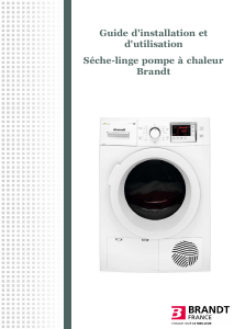 Mode d’emploi Brandt BWD58H1DW Sèche-linge