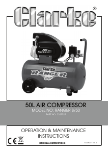 Manual Clarke Ranger 8/50 Compressor