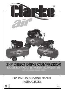 Handleiding Clarke Raider 55 Compressor