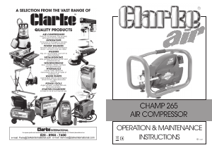 Manual Clarke Champ 265 Compressor