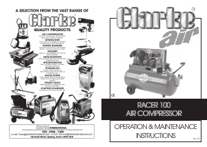 Handleiding Clarke Racer 100 Compressor