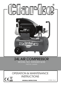 Manual Clarke Ranger 8/25 Compressor