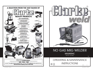 Manual Clarke MIG 85ENC Welder