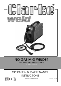 Manual Clarke MIG 102NG Welder