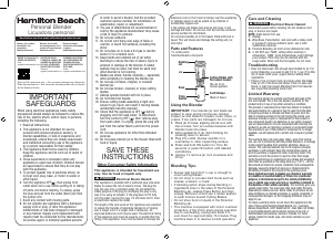 Manual de uso Hamilton Beach 51171 Batidora