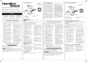 Manual de uso Hamilton Beach 11556 Vaporizador de prendas