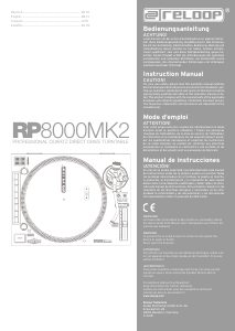 Bedienungsanleitung Reloop RP-8000 MK2 Plattenspieler