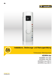 Bedienungsanleitung Remeha AZORRA Ace 200 H Wärmepumpe