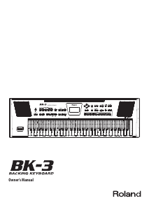 Handleiding Roland BK-3 Keyboard