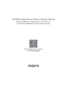 Manual Roidmi XCQ28RM Vacuum Cleaner