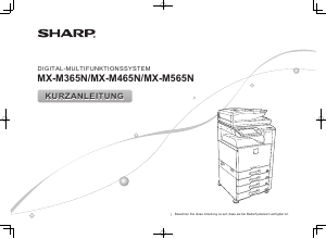 Bedienungsanleitung Sharp MX-M465N Multifunktionsdrucker