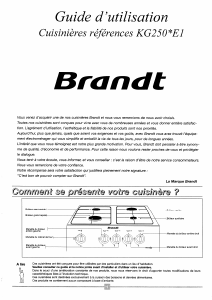 Mode d’emploi Brandt KG250TE1 Cuisinière