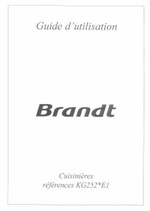 Mode d’emploi Brandt KG252WE1 Cuisinière