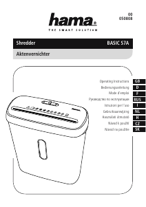 Bedienungsanleitung Hama Basic S7A Aktenvernichter