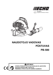 Vadovas Echo PB-580 Lapų pūstuvas