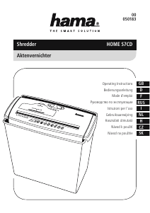 Manual Hama Home S7CD Paper Shredder