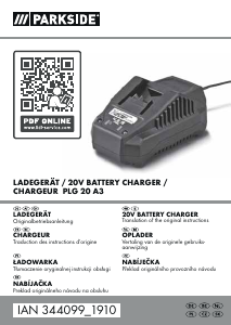Manual Parkside IAN 344099 Battery Charger