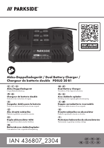 Manual Parkside IAN 436807 Battery Charger