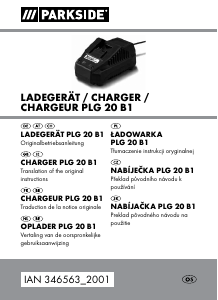 Manual Parkside IAN 346563 Battery Charger