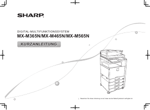 Bedienungsanleitung Sharp MX-M565N Multifunktionsdrucker