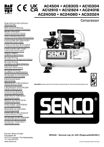 Vadovas Senco AC24080 Kompresorius