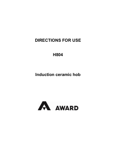 Handleiding Award H804 Kookplaat