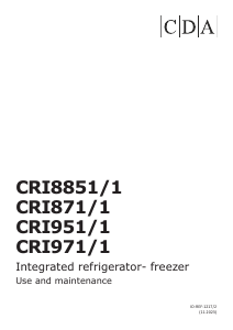 Handleiding CDA CRI951 Koel-vries combinatie