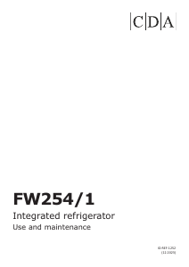 Handleiding CDA FW254 Koelkast