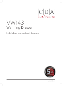 Handleiding CDA VW143SS Warmhoudlade