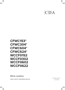 Handleiding CDA CFWC624BL Wijnklimaatkast