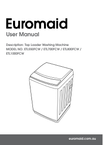 Manual Euromaid ETL800FCW Washing Machine