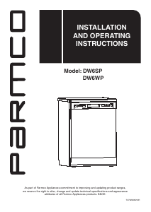 Manual Parmco DW6WP Dishwasher