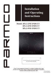 Manual Parmco HX-2-2NF-INDUCT Hob