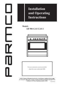 Handleiding Parmco AR 900-GAS GAS-1 Fornuis